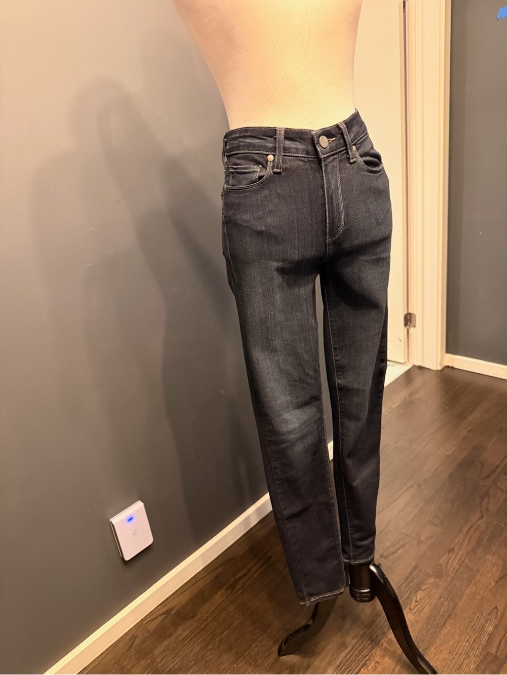 Paige Women's Jeans dark blue indigo denim hoxton ultra skinny jeans w/ stretch